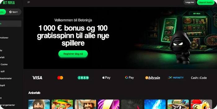 Betninja - hovedsiden