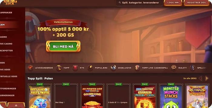 VikingLuck - hovedsiden
